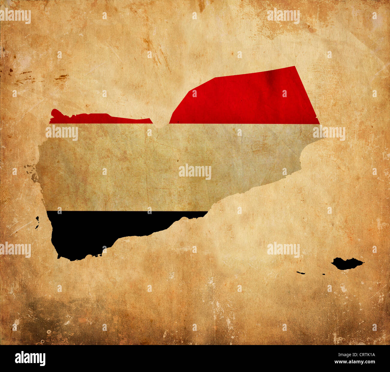 Vintage map of Yemen on grunge paper Stock Photo - Alamy