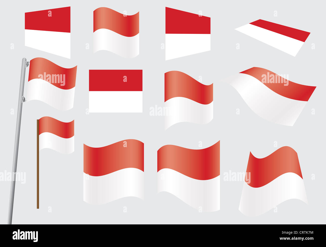 set of flags of Monaco illustration Stock Photo