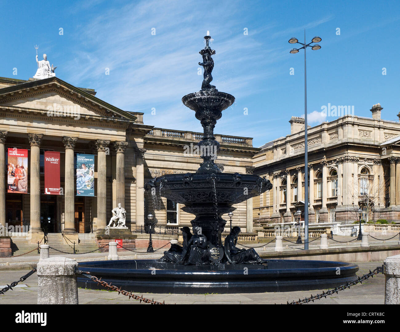 Steble fountain in the city centre of Liverpool Merseyside UK Stock Photo