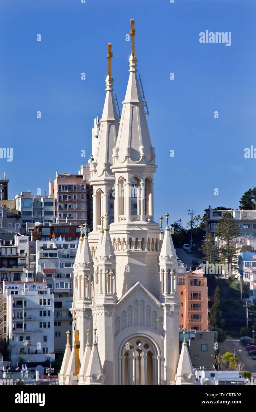 Saint Peter and Paul Catholic Church Steeples San Francisco California