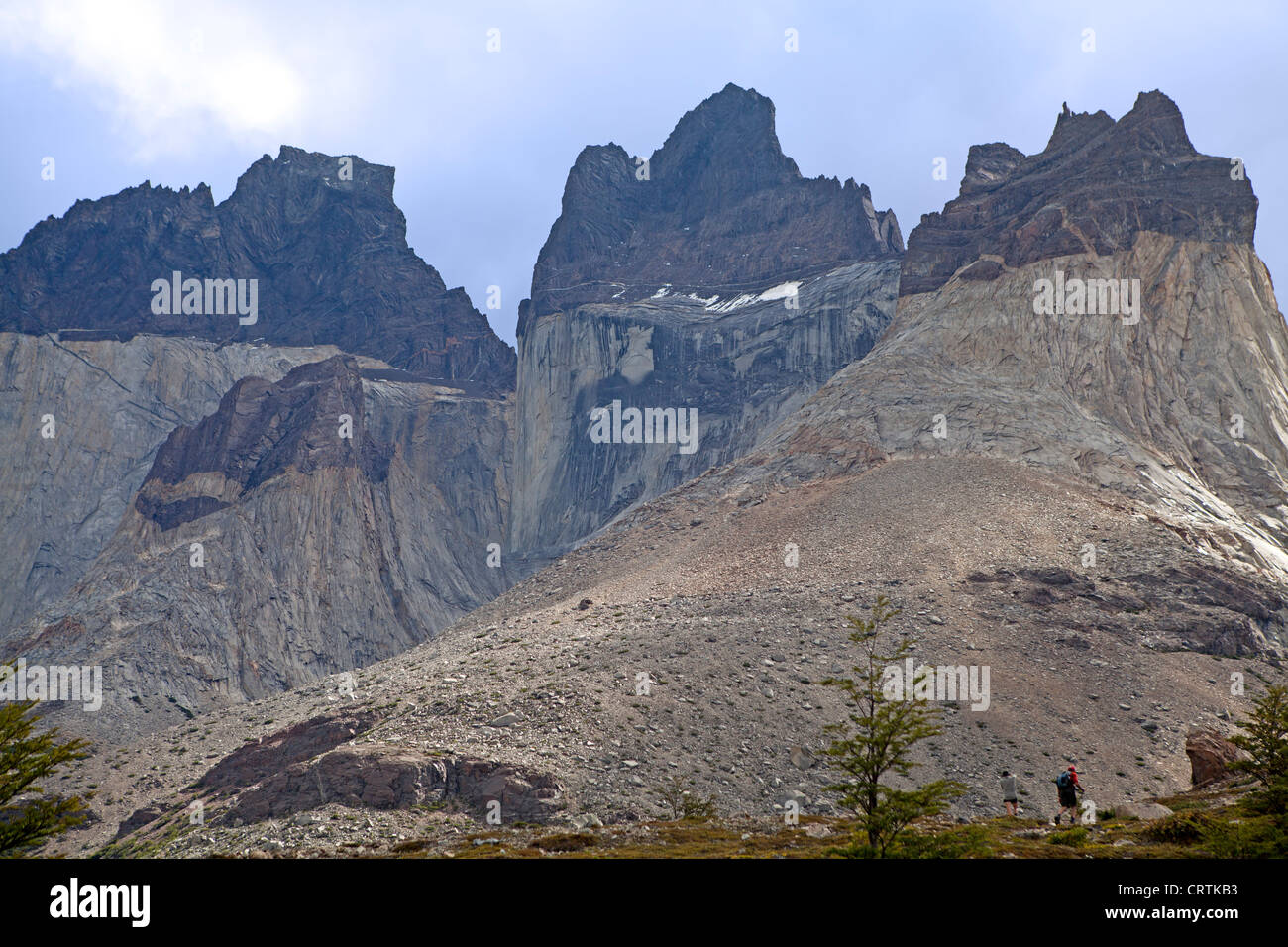 The cuernos peaks in Torres del Paine National Park Stock Photo