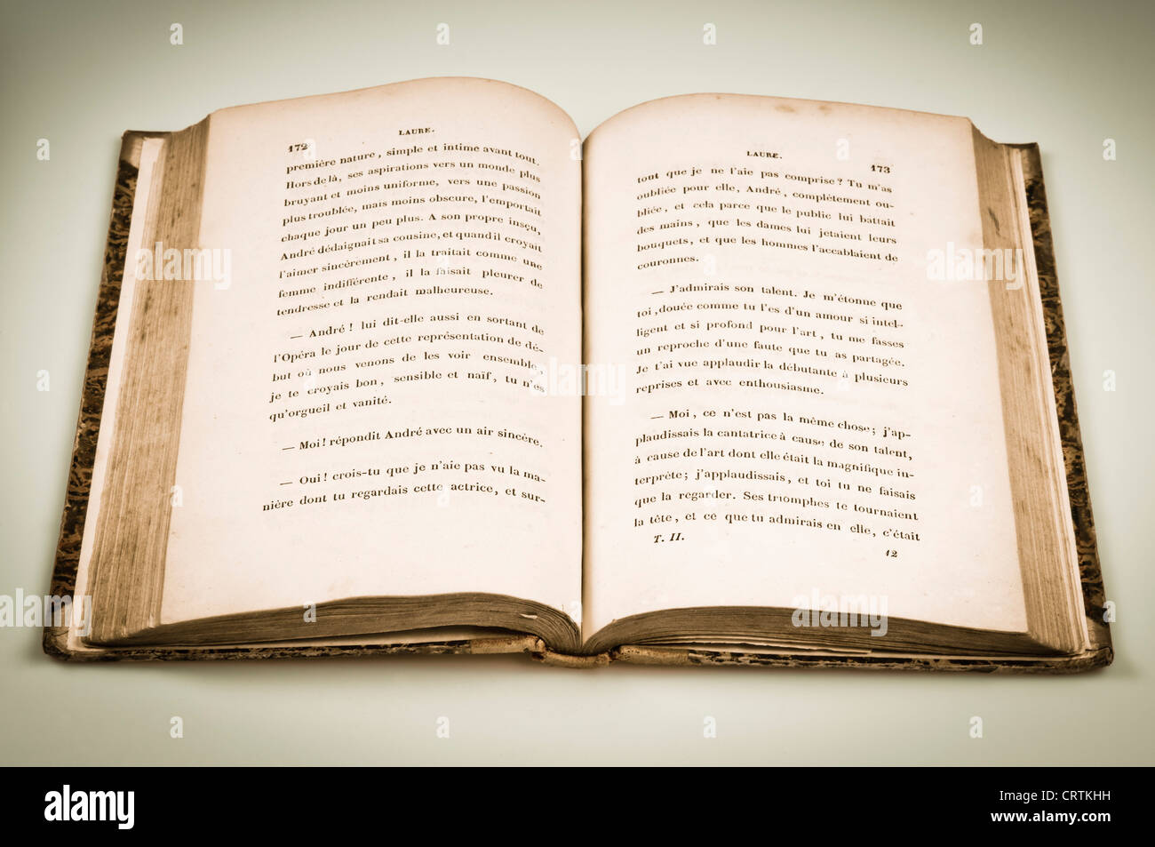 old French book open Stock Photo - Alamy