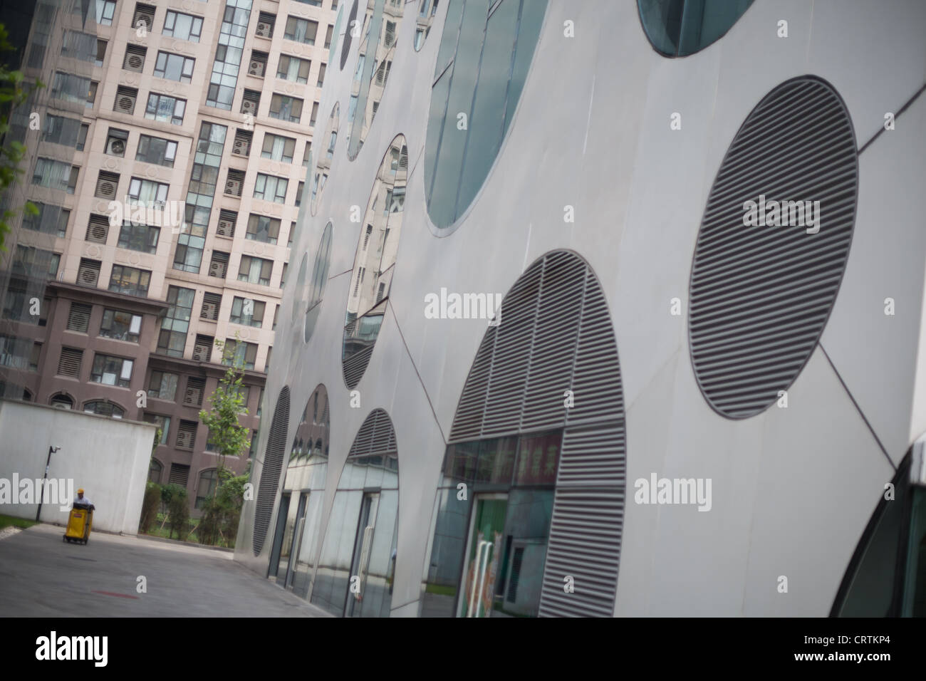 Old and new exterior architecture design in Beijing, China. Stock Photo