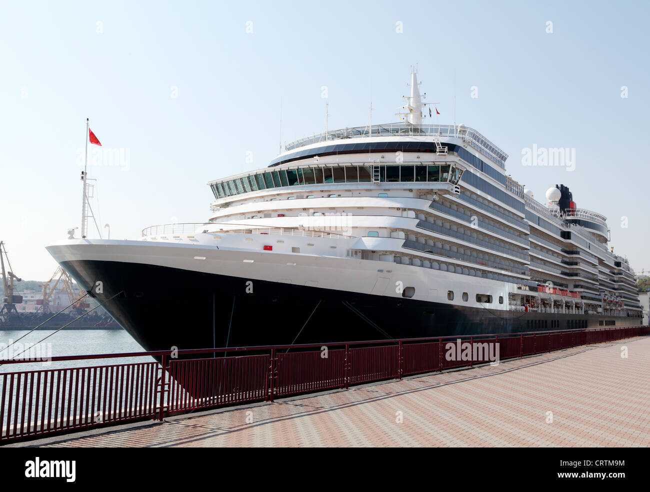Ocean ship to dock at the port of Odessa, Ukraine (Queen Victoria) Stock Photo