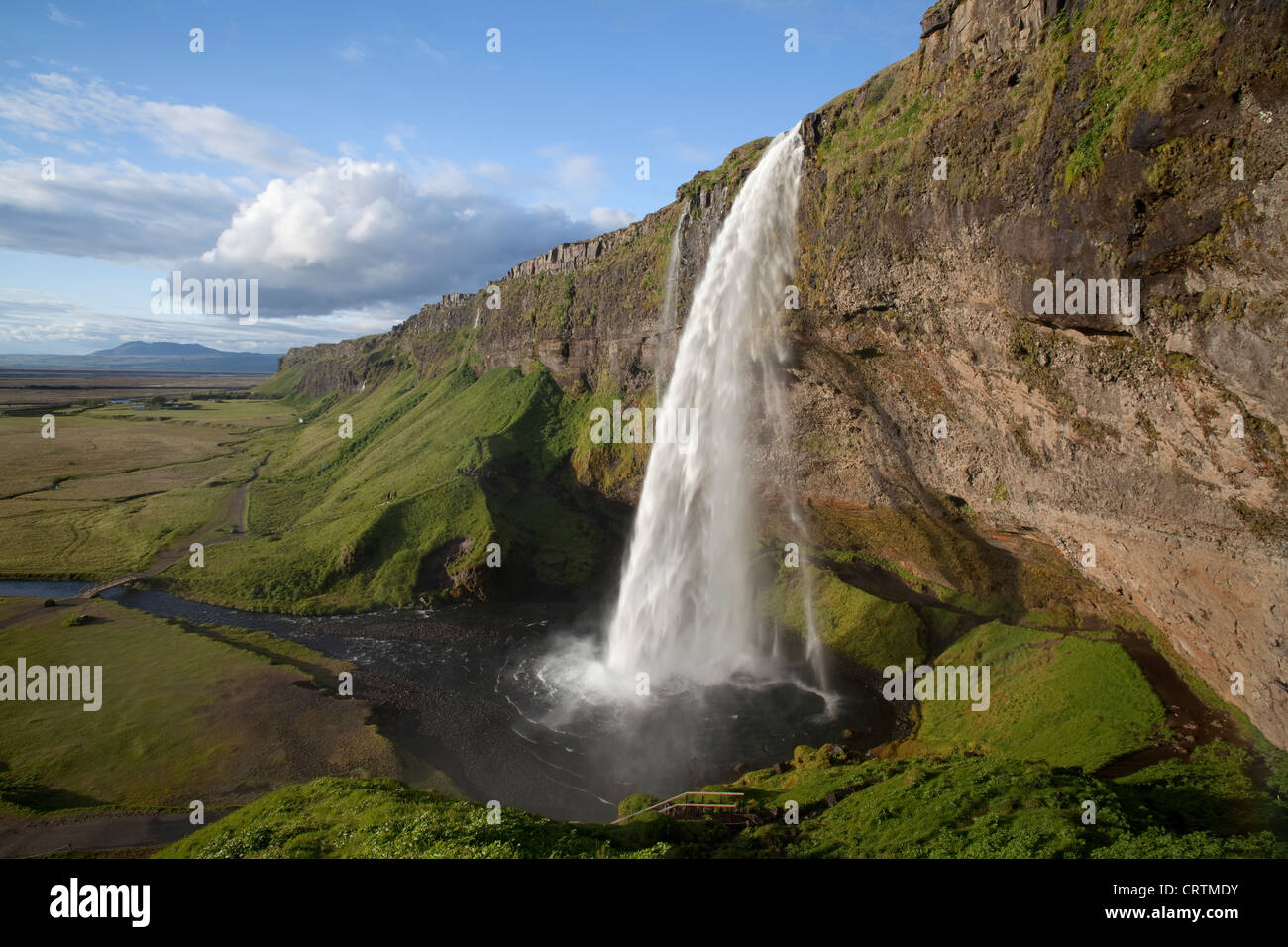 Seljalandsfoss waterfall on the southern coast of Iceland Stock Photo