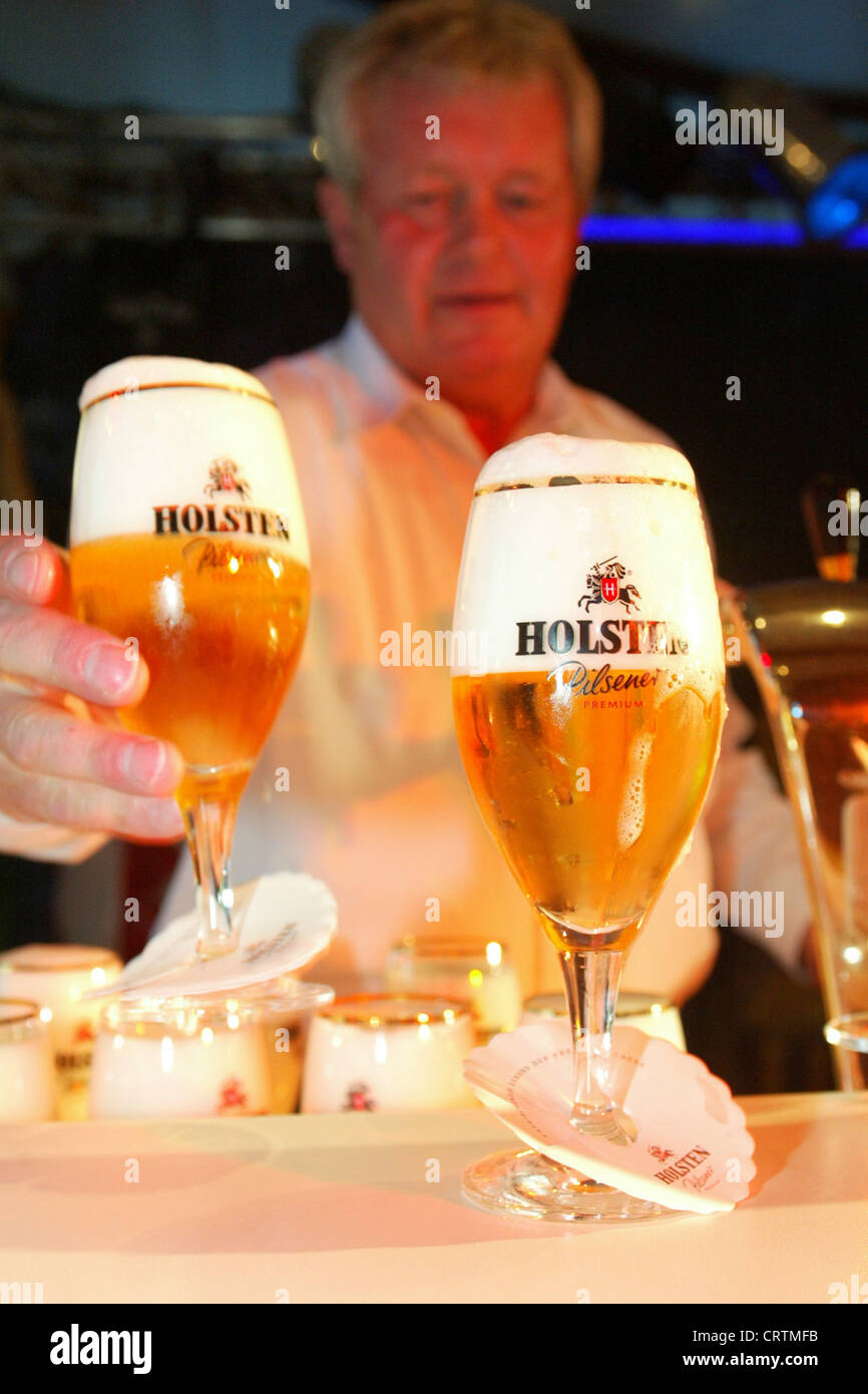 Owner of the journal of Holsten beer Stock Photo