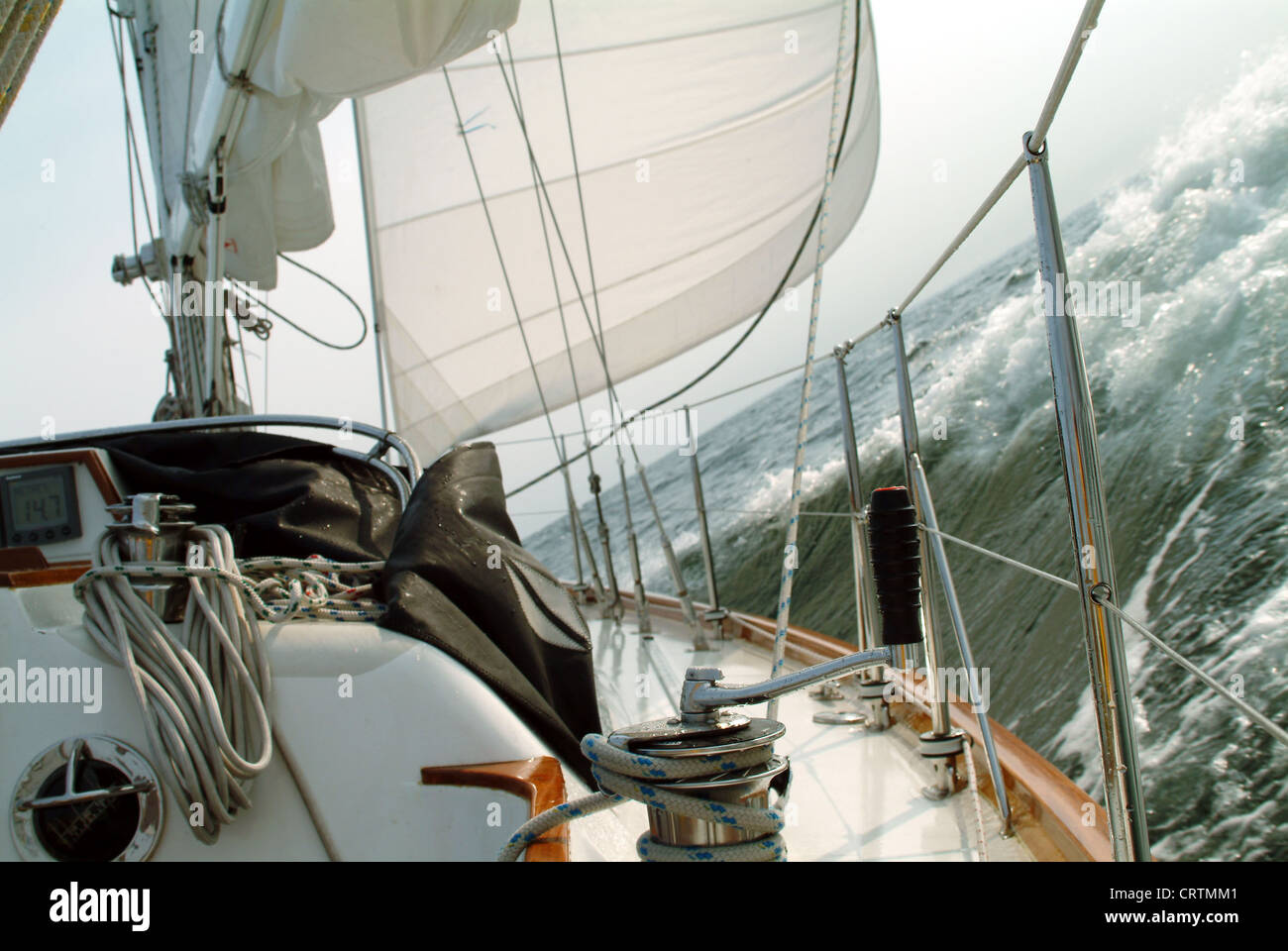 Sailing ship in rough seas insult Stock Photo Alamy