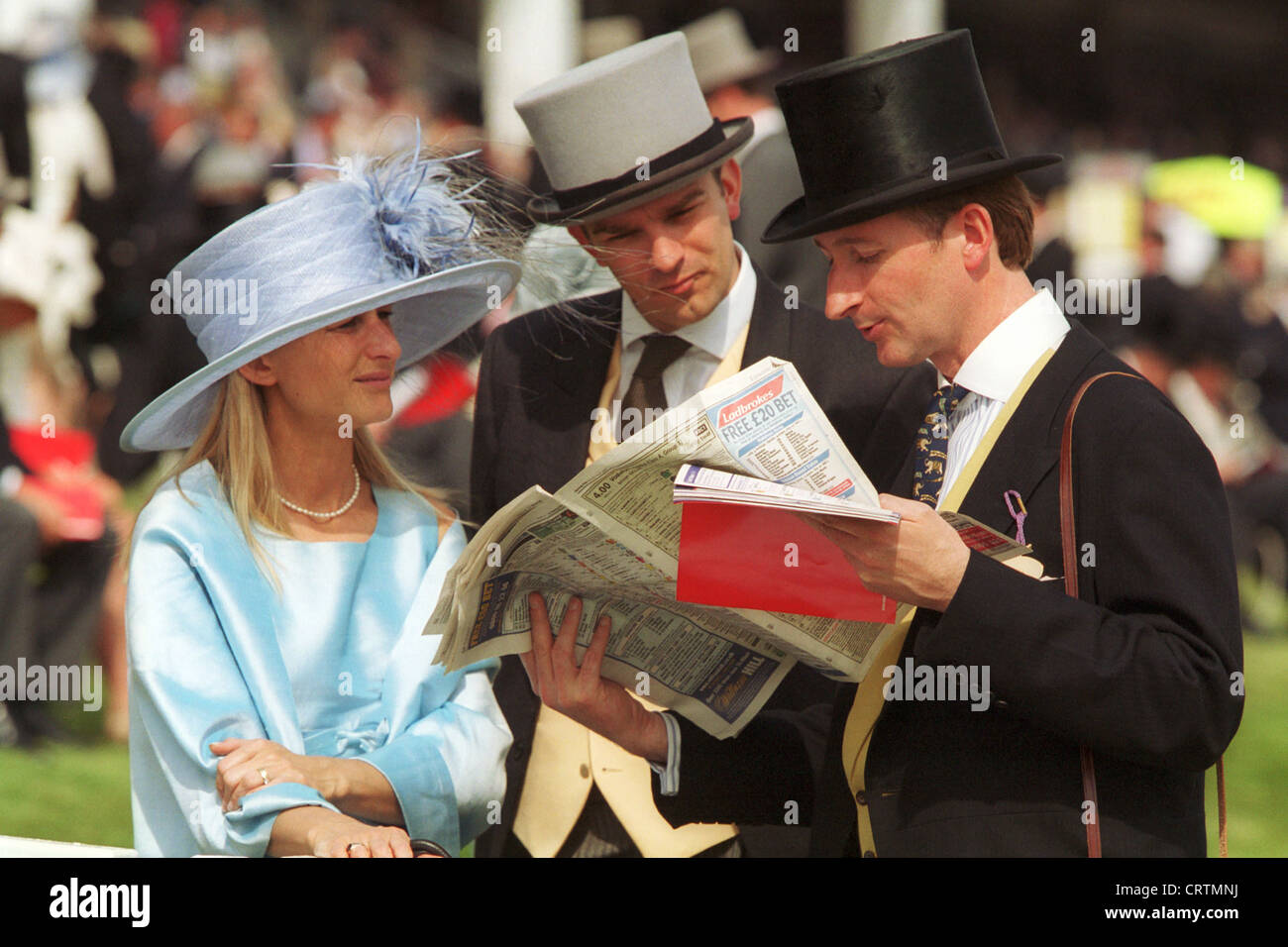 Spectators at the Epsom Downs Racecourse on the day of the English Derby Stock Photo