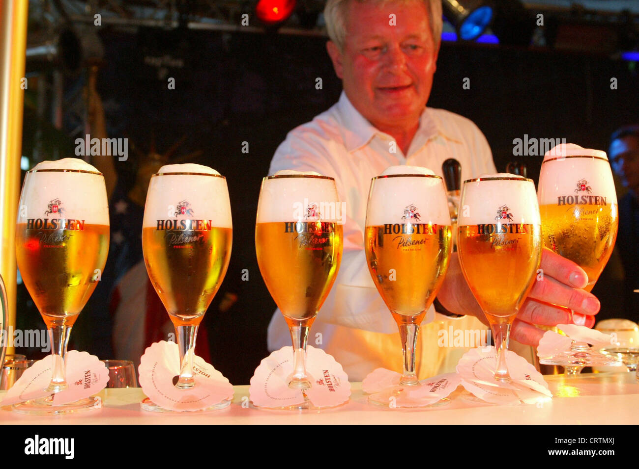 Owner of the journal of Holsten beer Stock Photo