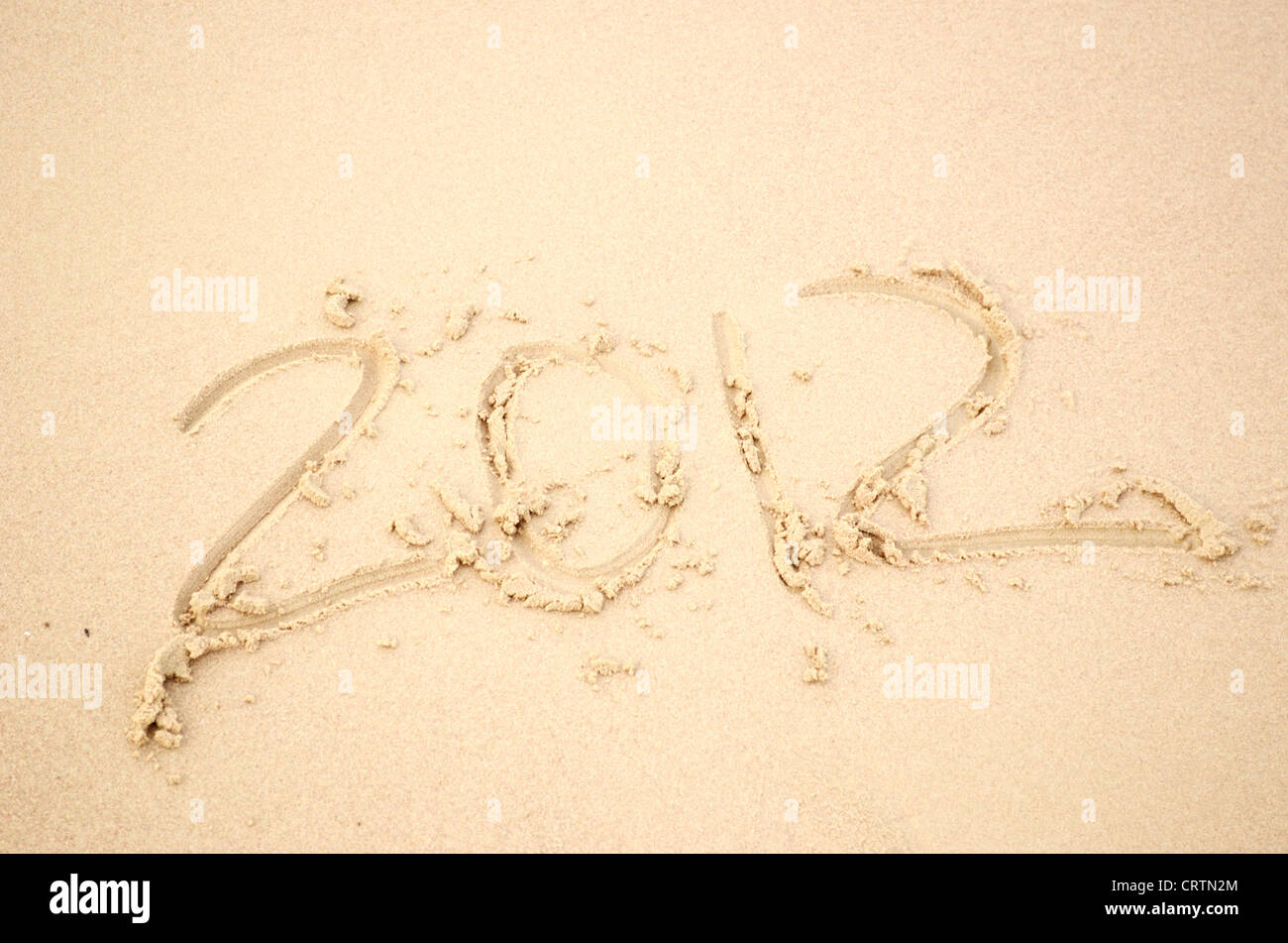 2012 on sand beach Stock Photo
