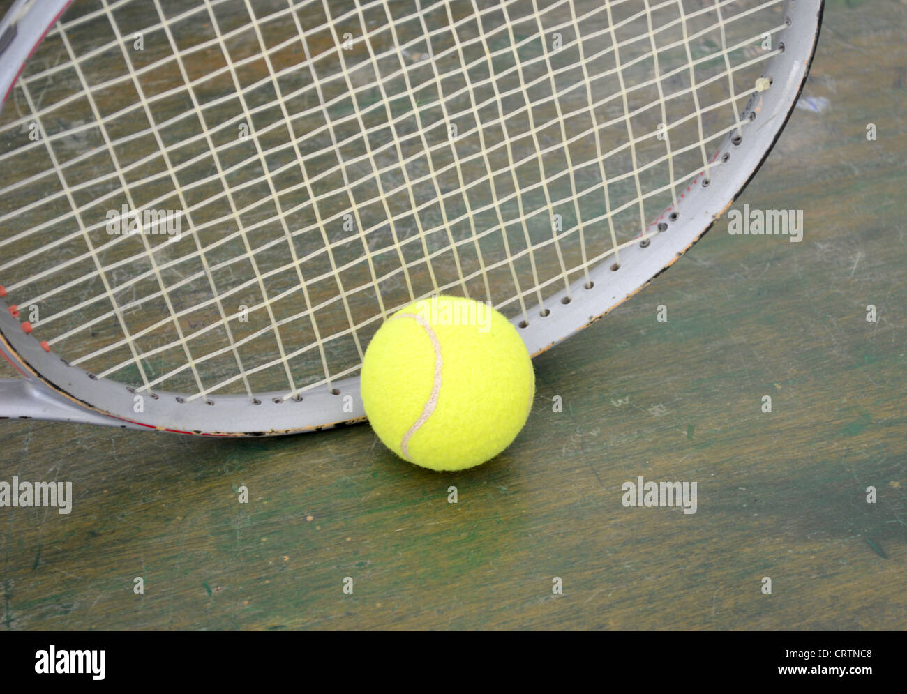 tennis racket and ball Stock Photo