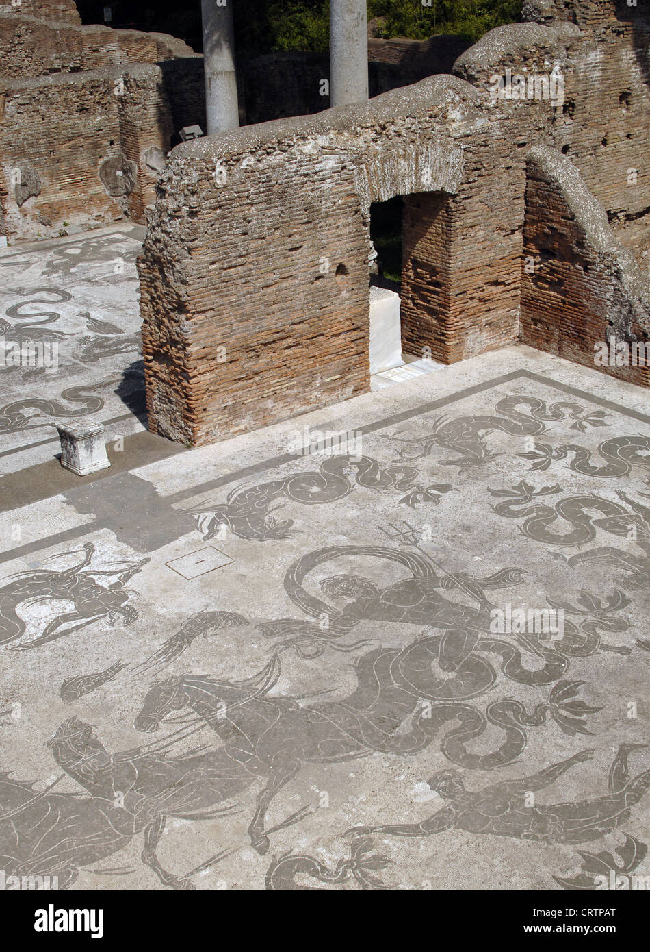 Ostia Antica. Baths of Neptune. Mosaic of Neptune's Triumph depicting