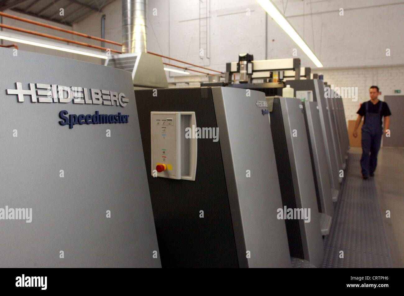 Type printing press Heidelberg Speedmaster Stock Photo Alamy