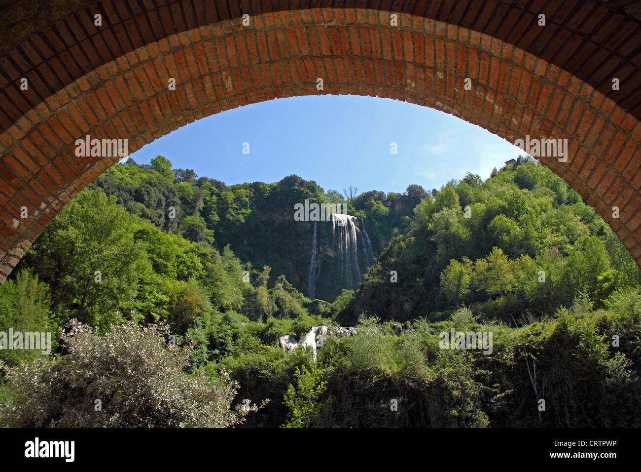 View of Marmore's Falls (Umbria, Italy), one of highest waterfall of Europe (165m) Stock Photo