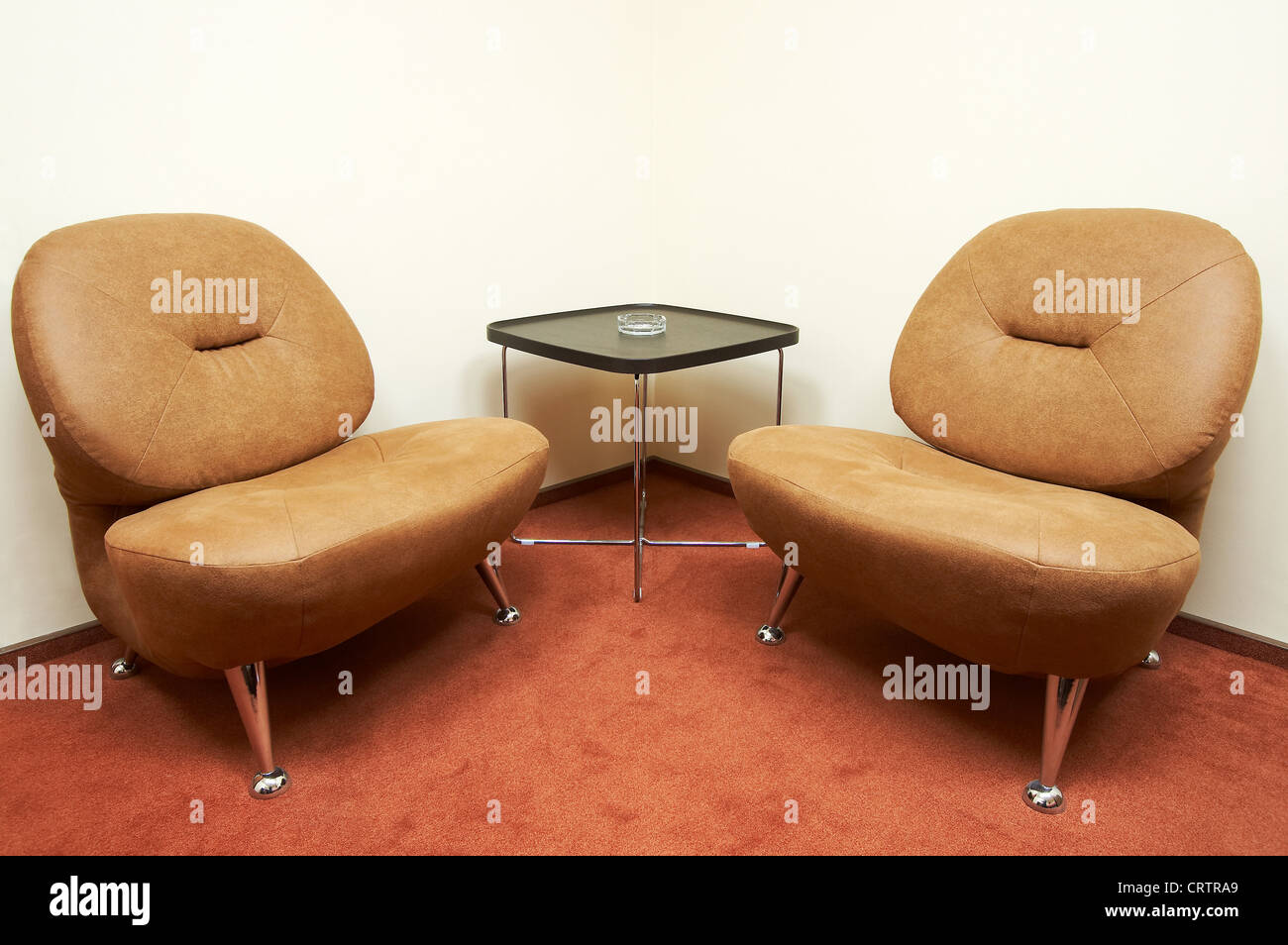 two leather armchairs Stock Photo Alamy