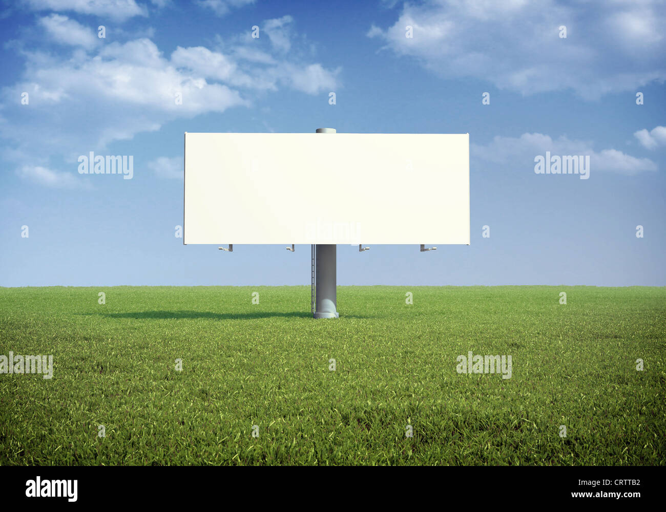 Ad billboard standing in a field of grass Stock Photo