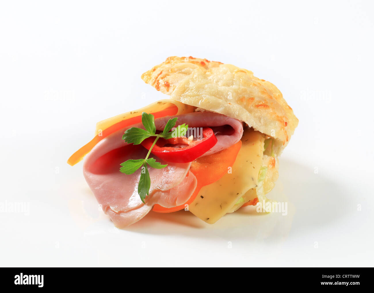 Ham and cheese sandwich - studio shot Stock Photo