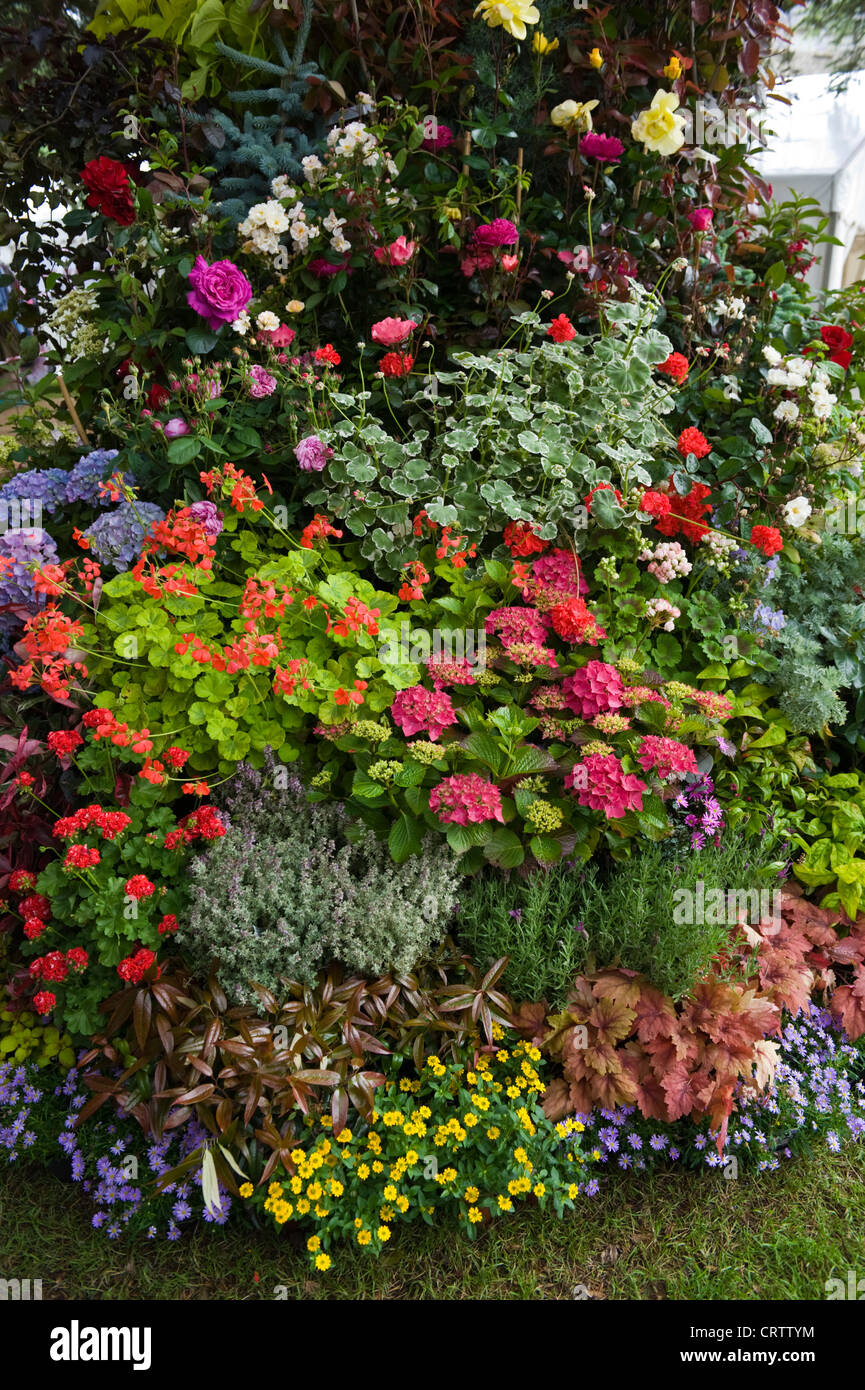 Floral display at Shobdon Food Festival Shobdon Herefordshire England UK Stock Photo