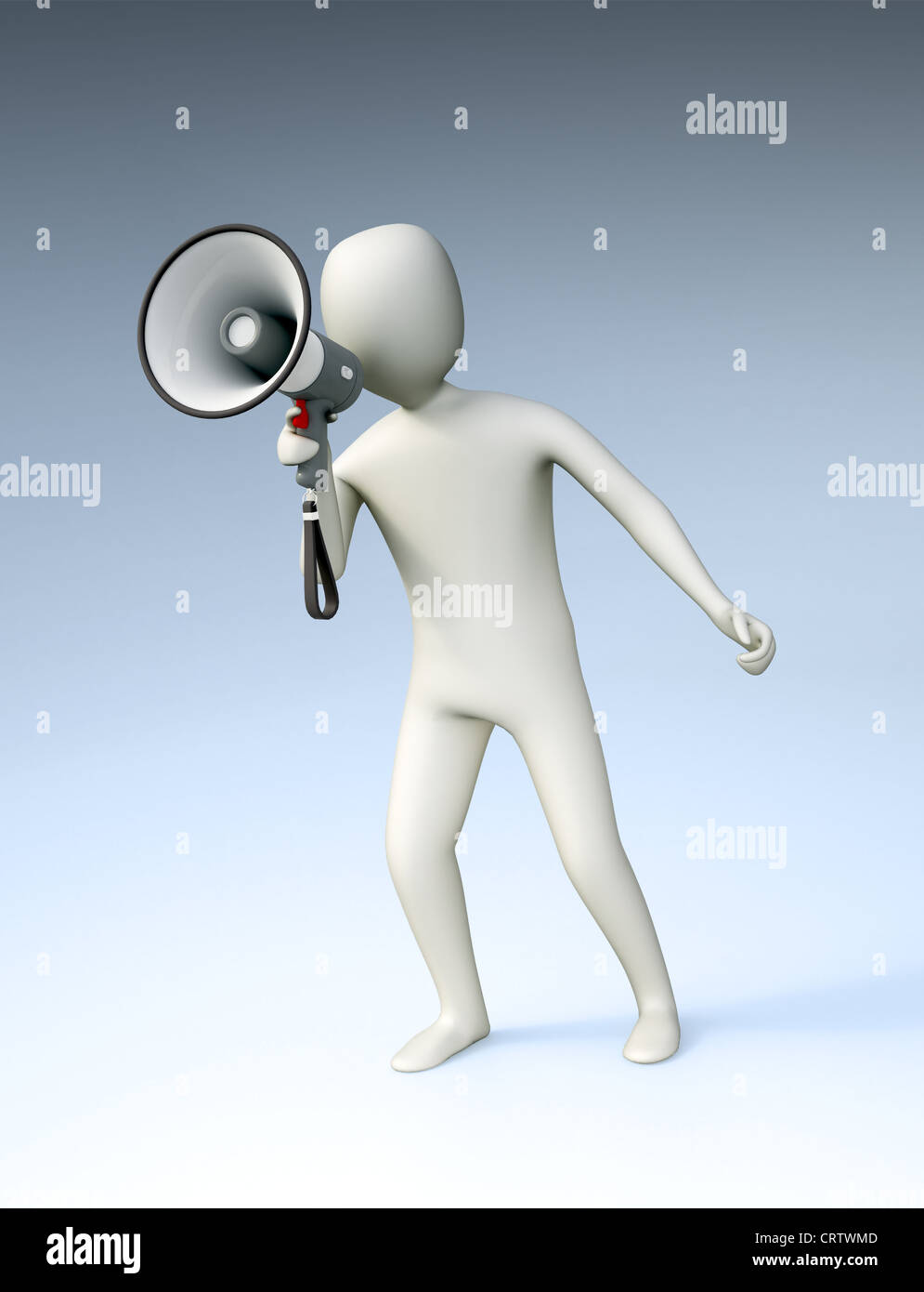 CG character with a megaphone Stock Photo