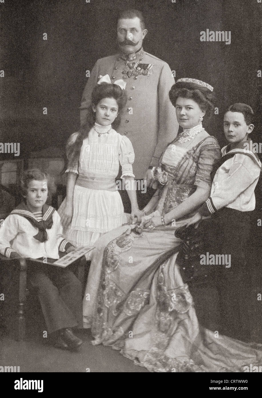 Franz Ferdinand, 1863 – 1914. Archduke of Austria-Este, Austro-Hungarian and Royal Prince of Hungary and of Bohemia, with family Stock Photo