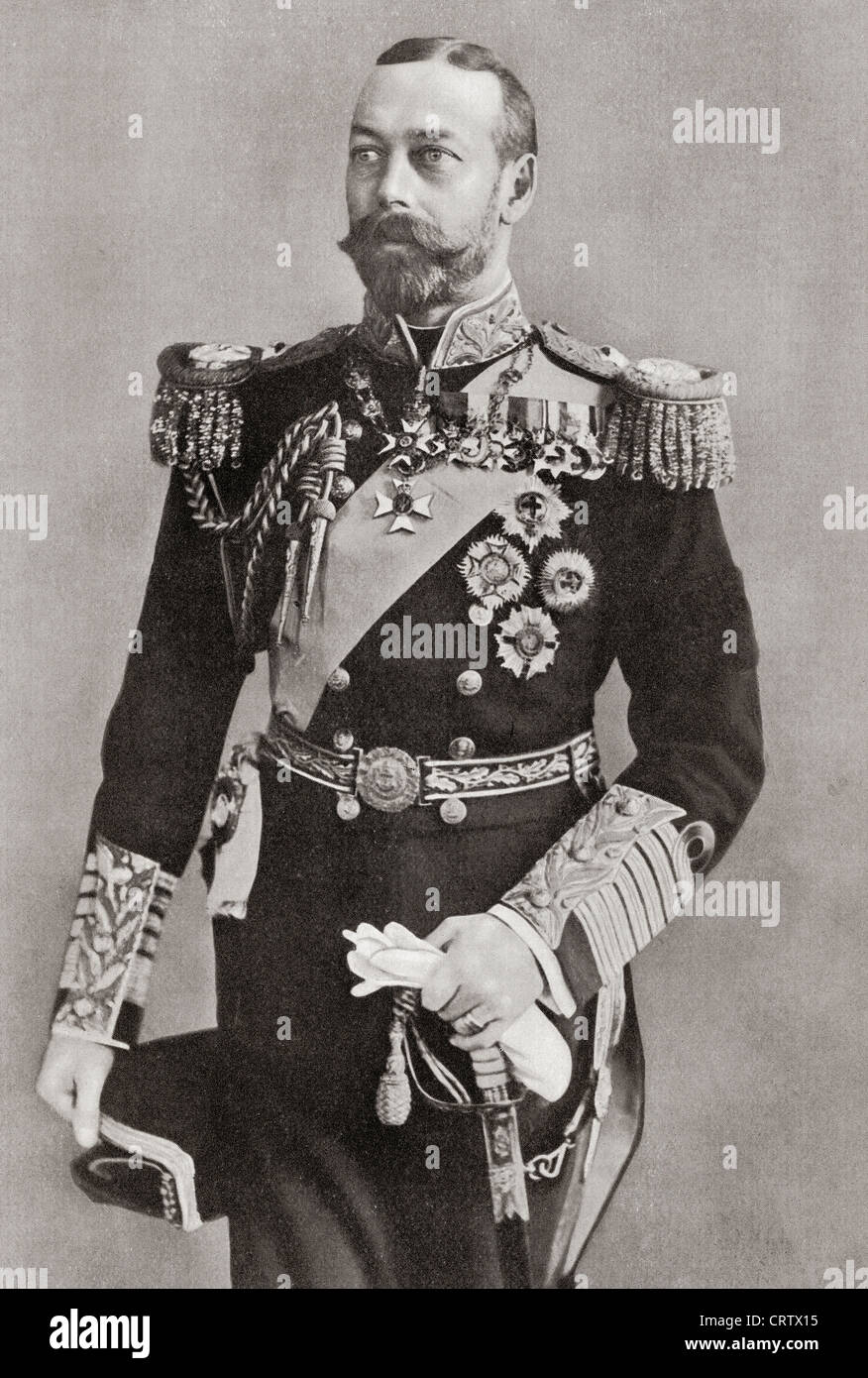 George V, 1865 – 1936. King of the United Kingdom and the British Dominions and Emperor of India. Stock Photo