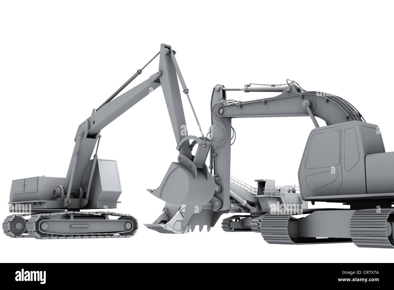 White models of the diggers Stock Photo - Alamy