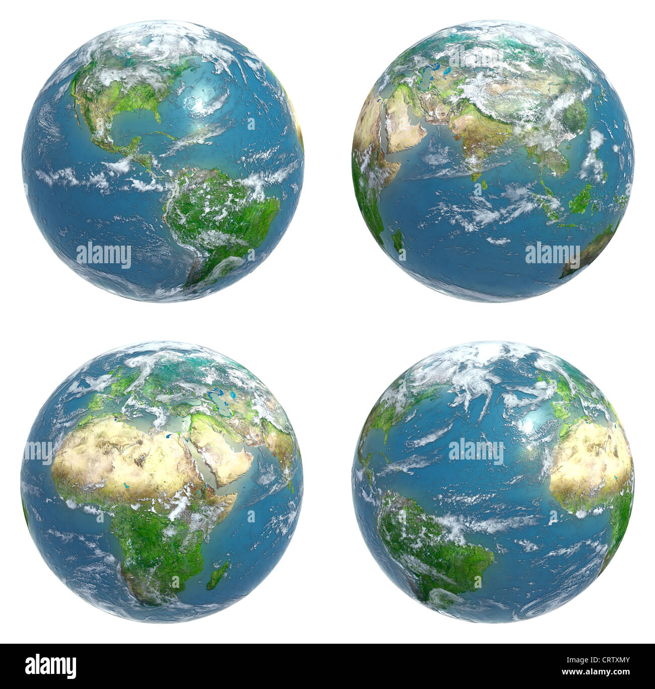 Four views of the Earth Stock Photo