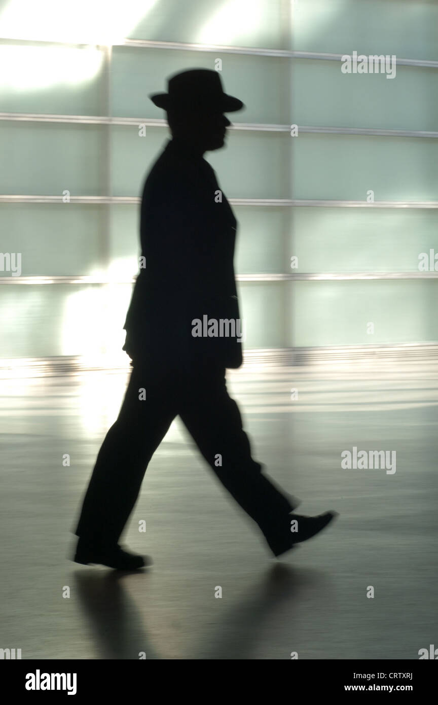 Silhouette man hat hi-res stock photography and images - Alamy