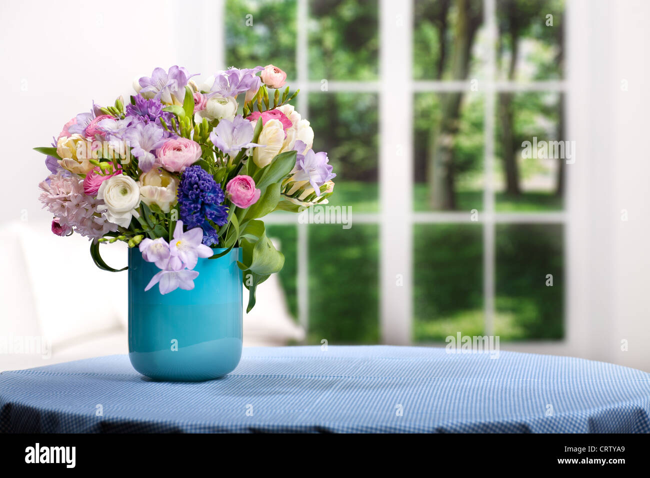bunch of spring flowers Stock Photo