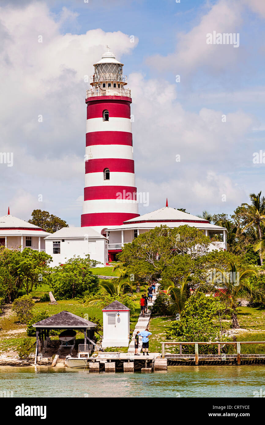 Hope Town lighthouse and harbor in the tiny village of Hope Town, Elbow ...