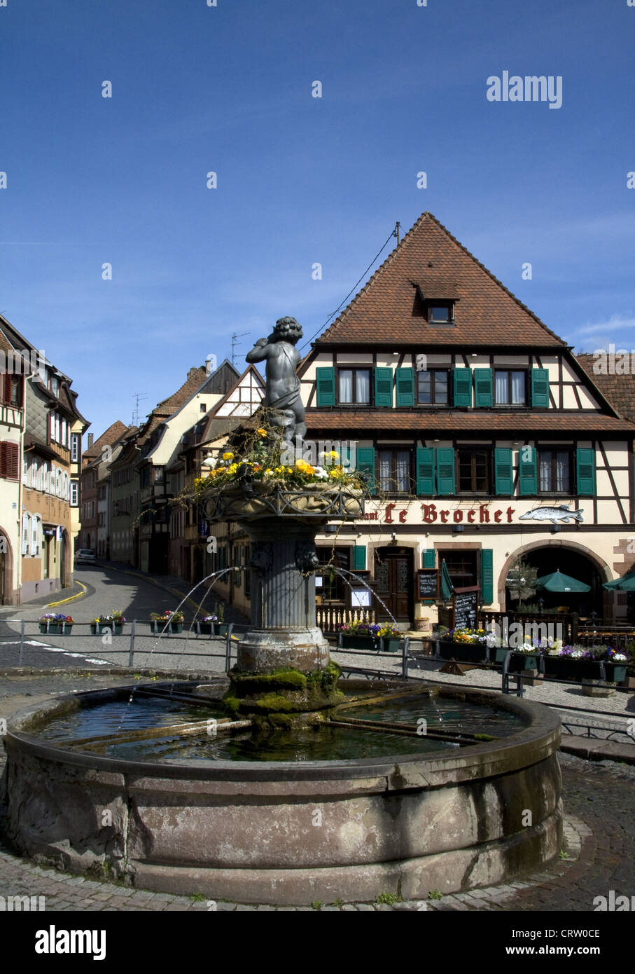 Fountain, Barr, Alsace, France Stock Photo