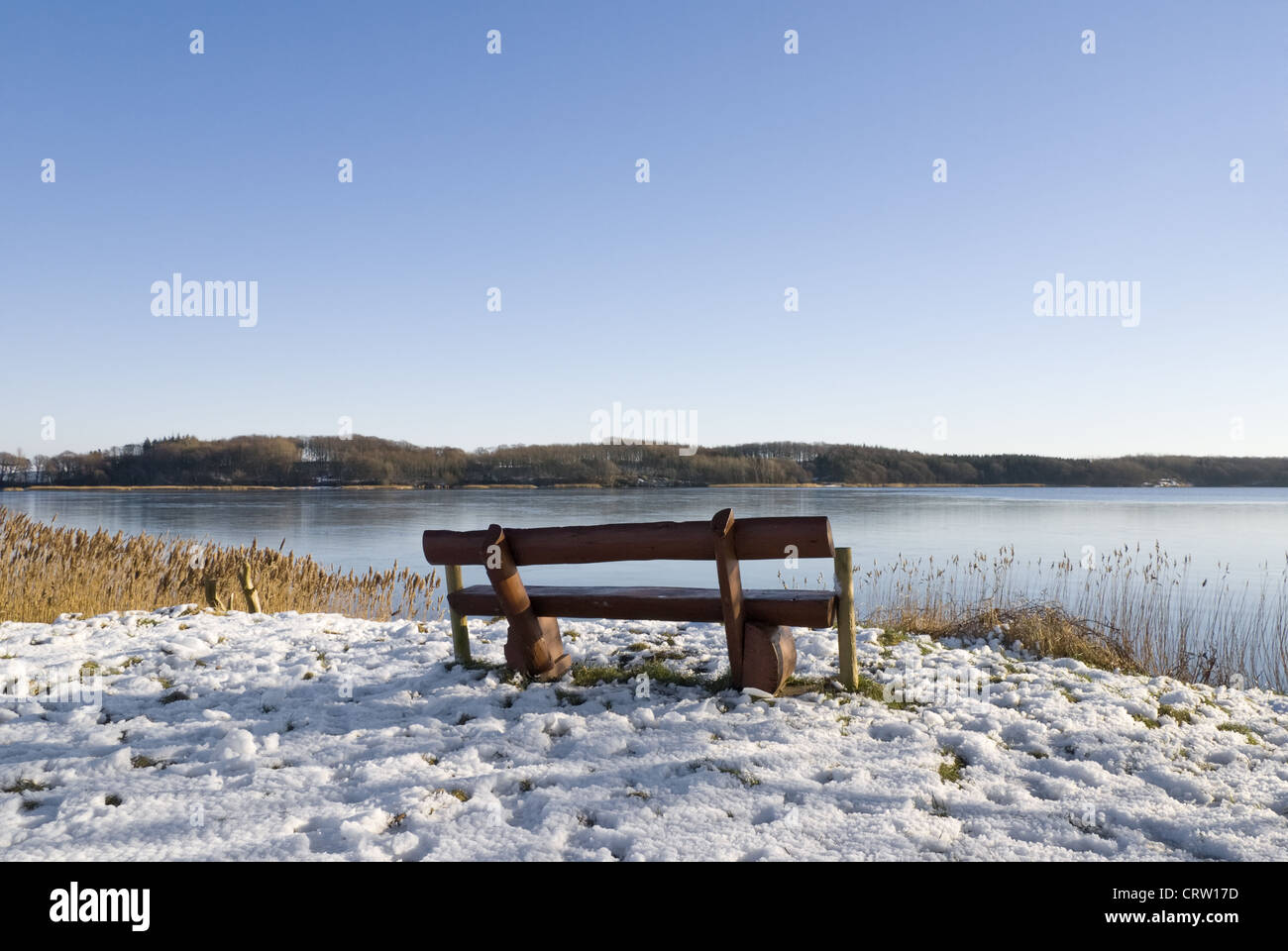 Winter landscape at the Schlei near Gunneby Stock Photo