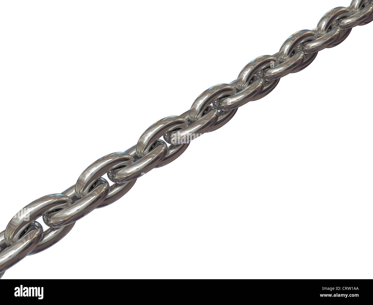 Iron chain over white background. 3d rendered image Stock Photo - Alamy