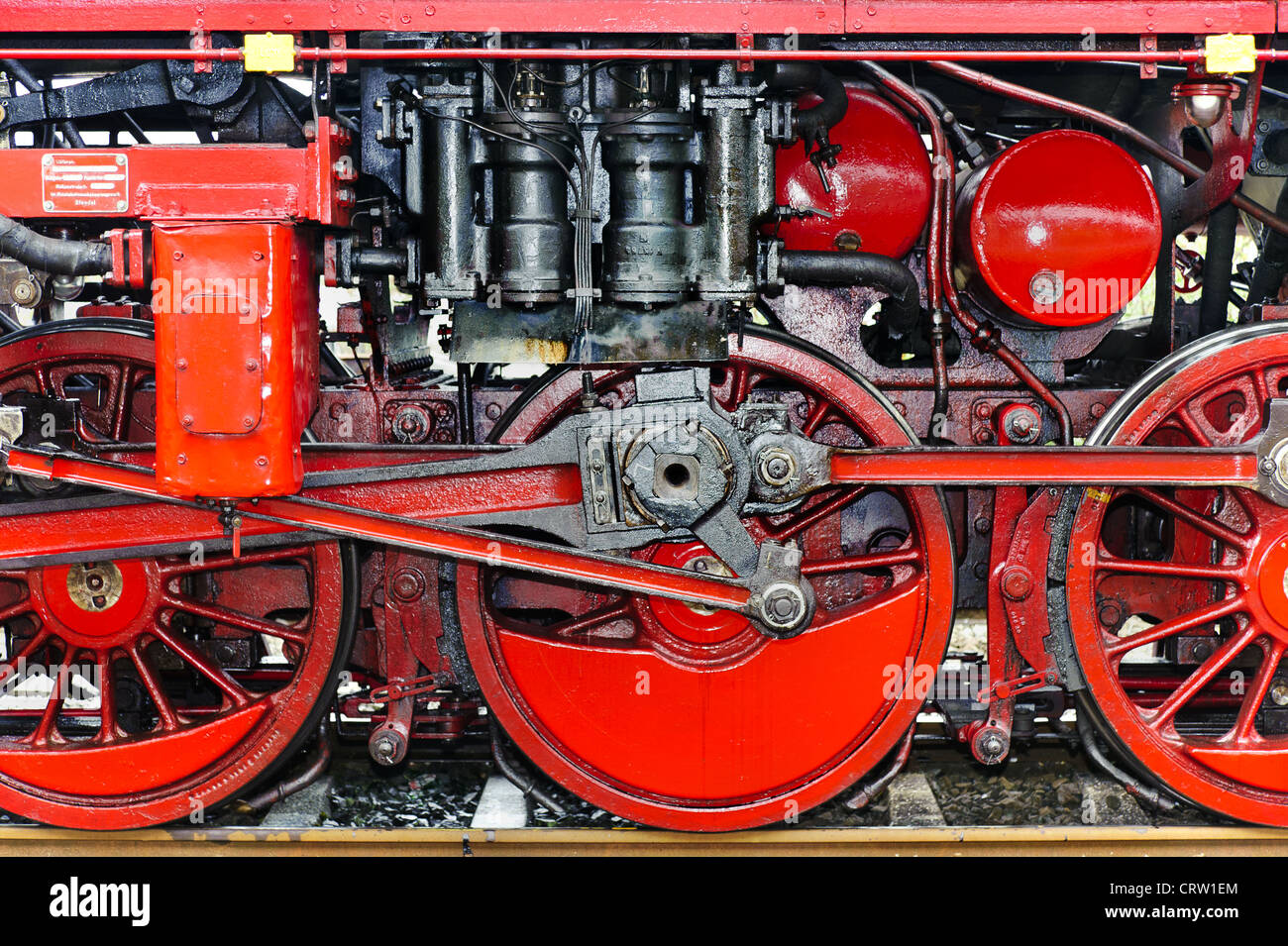 Drive rod of a steam locomotive Stock Photo
