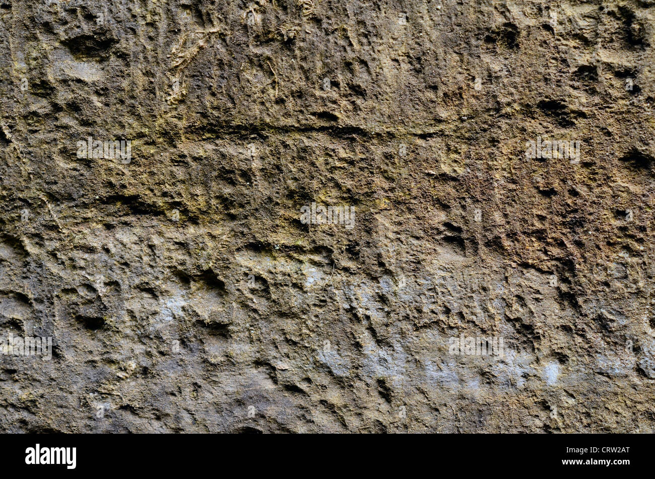 Detail of section of chased stone blockwork in a wall. Stock Photo