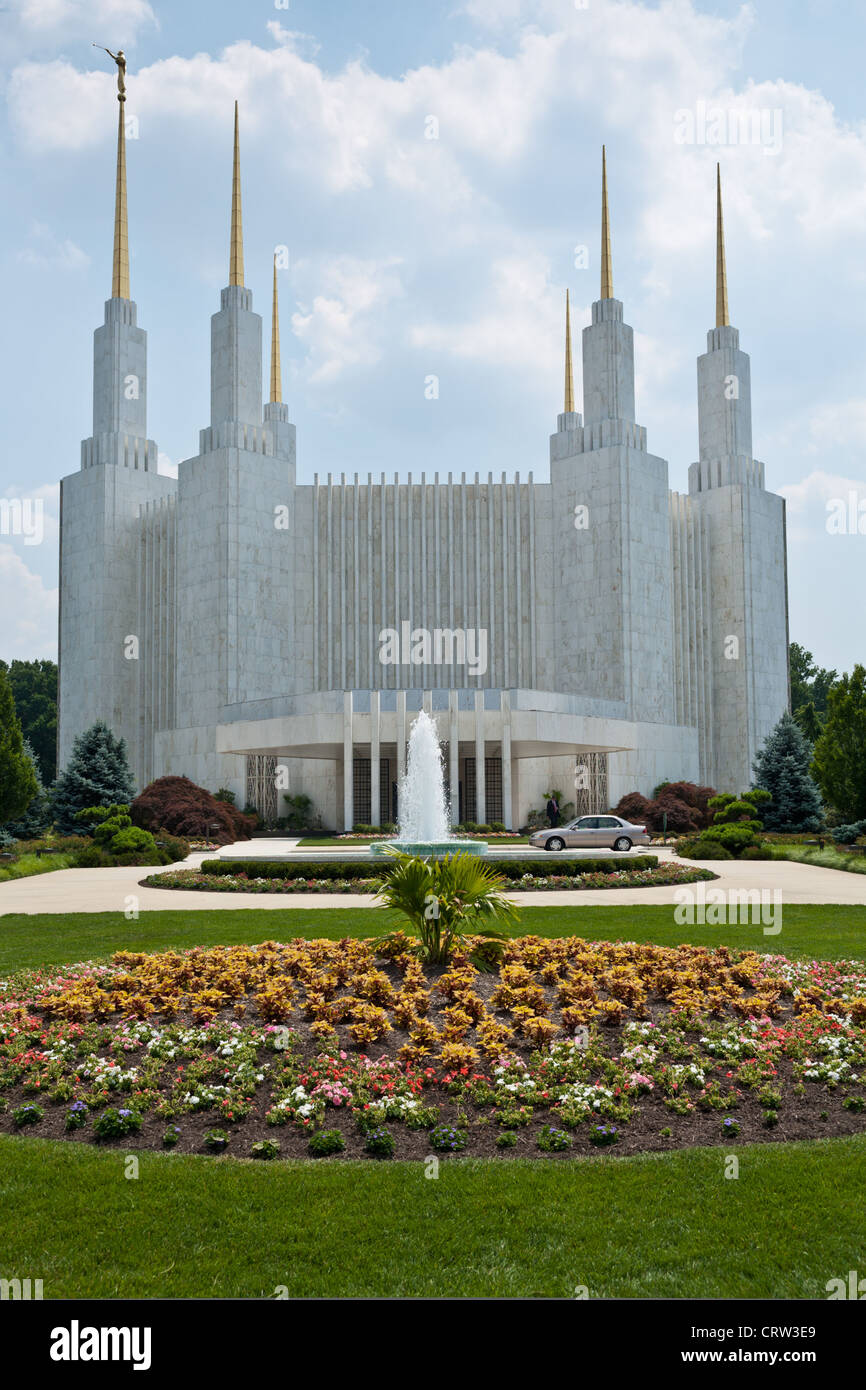 Washington D. C. Temple, Church of Jesus Christ of Latter-Day Saints aka Mormons Stock Photo