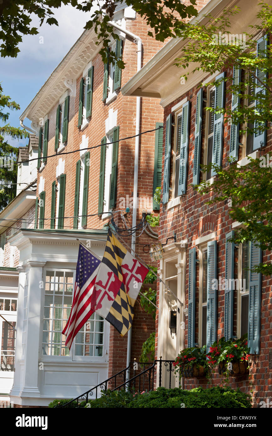 Chestertown, Eastern Shore, Kent County, Maryland, has most intact Georgian houses in state of Maryland Stock Photo