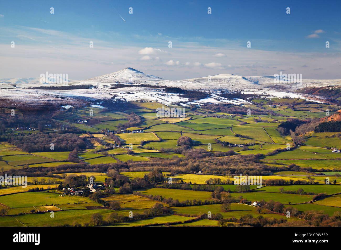 Sugar Loaf From Ysgyryd Fawr, Brecon Beacons National Park, Wales Stock 