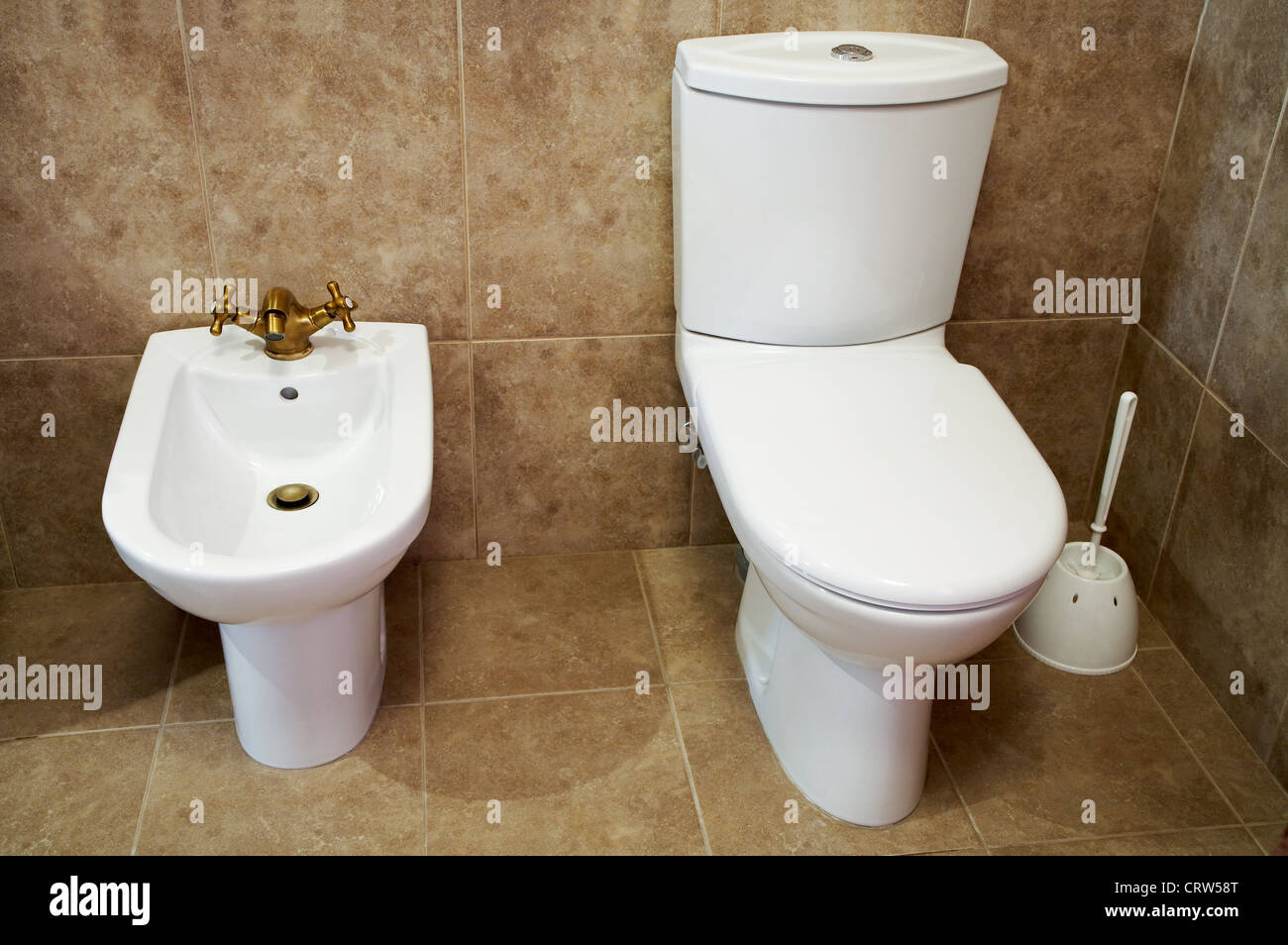 Toilet bowl and bidet Stock Photo Alamy