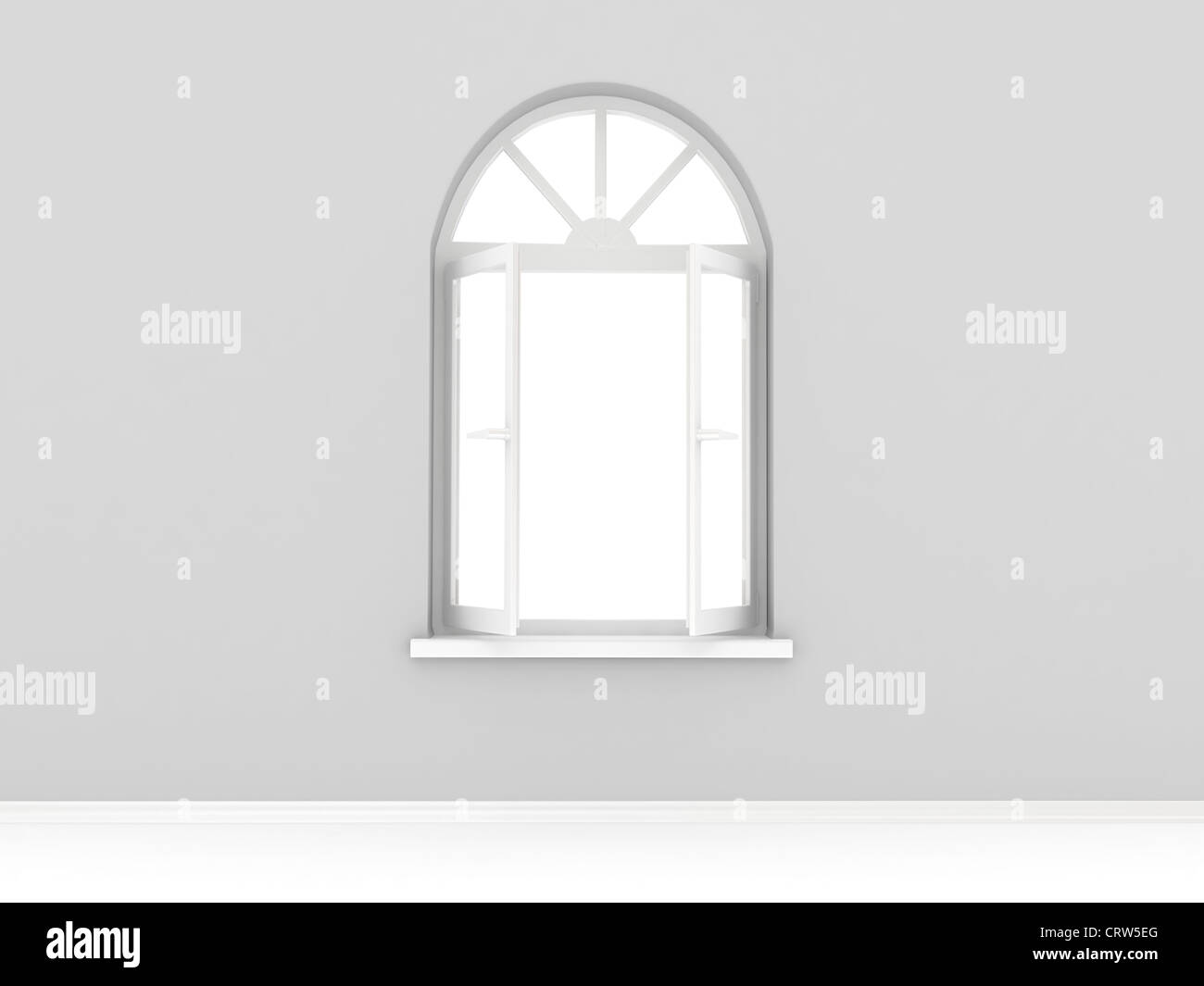 Open window. 3d rendered image Stock Photo