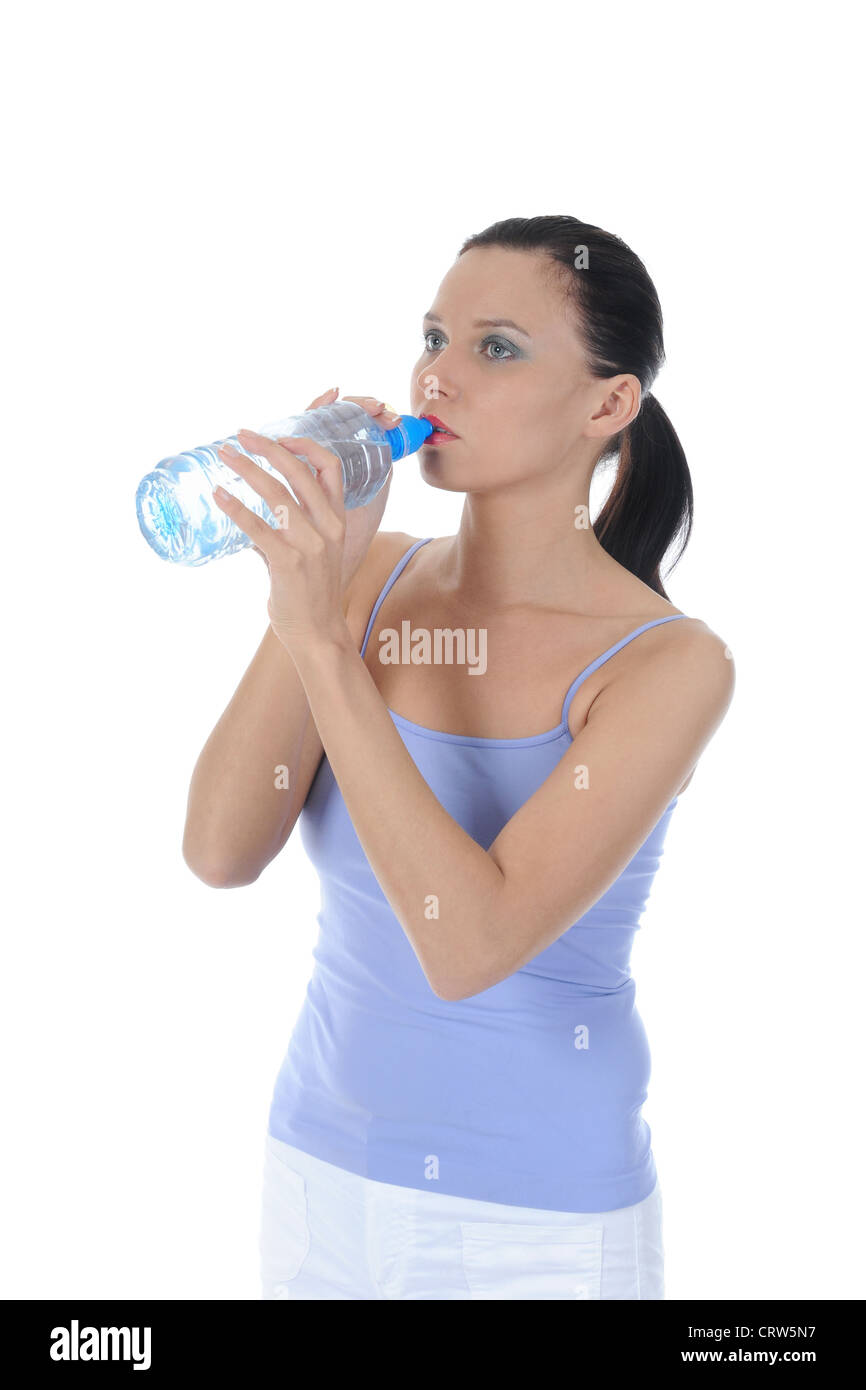 Young  woman drinking water Stock Photo