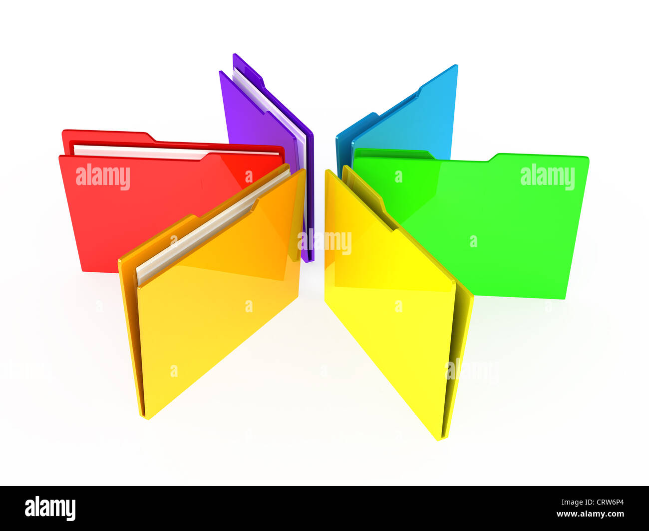 Folders on white background Stock Photo Alamy