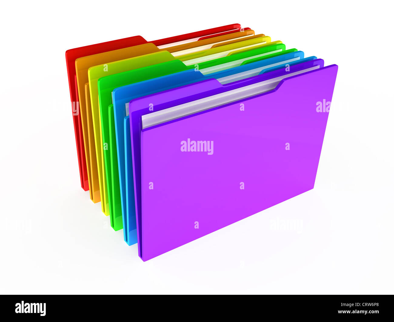Folders on white background Stock Photo Alamy