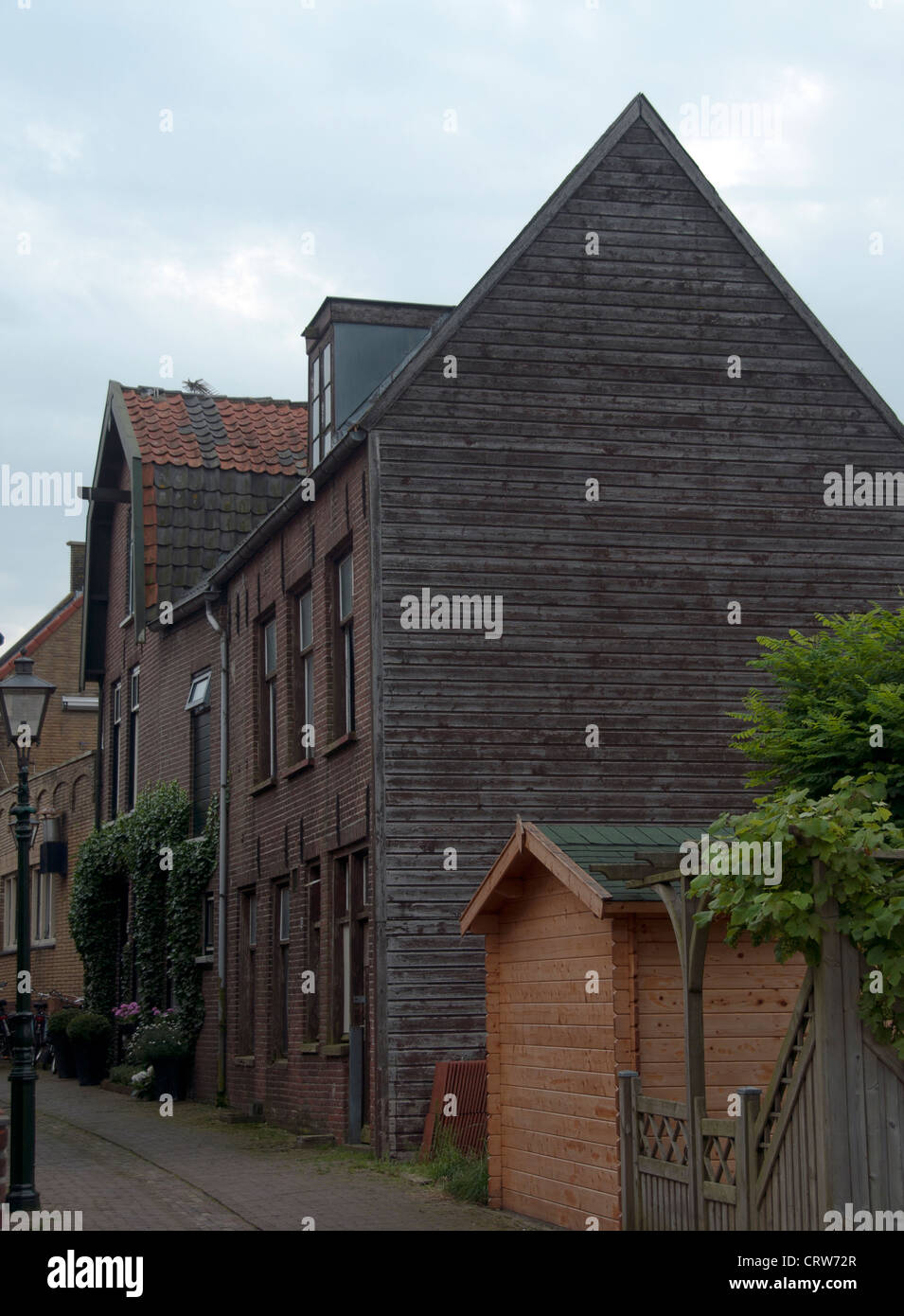 original wooden house in Spakenburg Holland Stock Photo