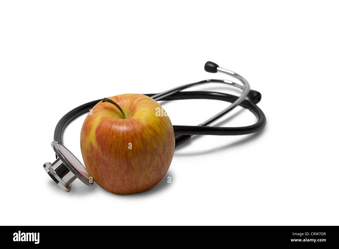 Apple with Stethoscope Stock Photo Alamy