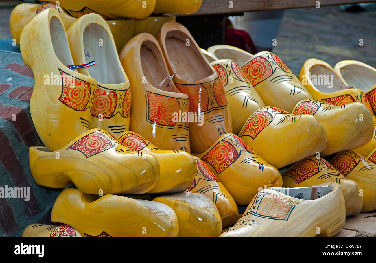 Dutch traditional wooden shoes on the market Stock Photo Alamy