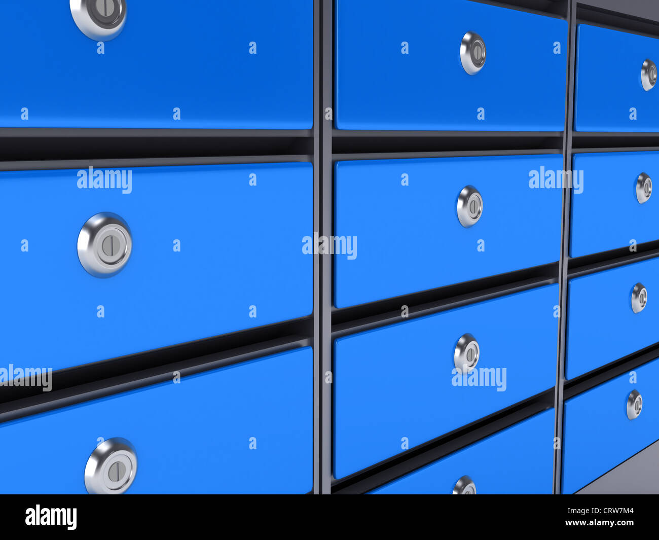 Blue mailboxes. 3d rendered image Stock Photo Alamy