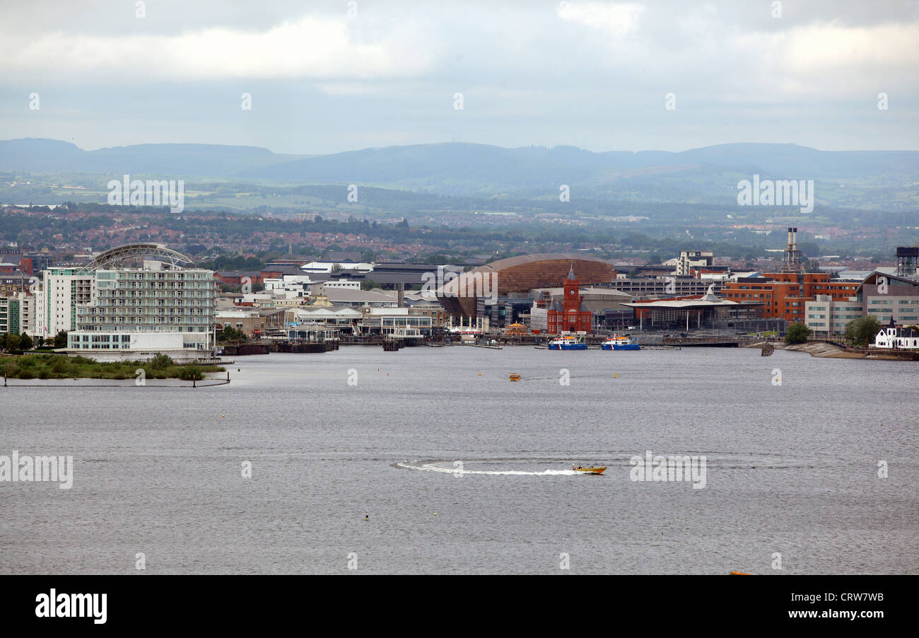 St David's Hotel and the Wales Millennium Centre in Cardiff Bay as seen