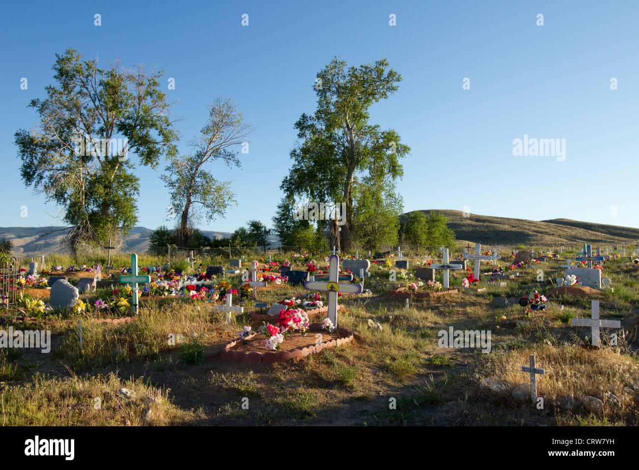 Fort Washakie, Wyoming Fort Washakie cemetery at dusk on the Wind