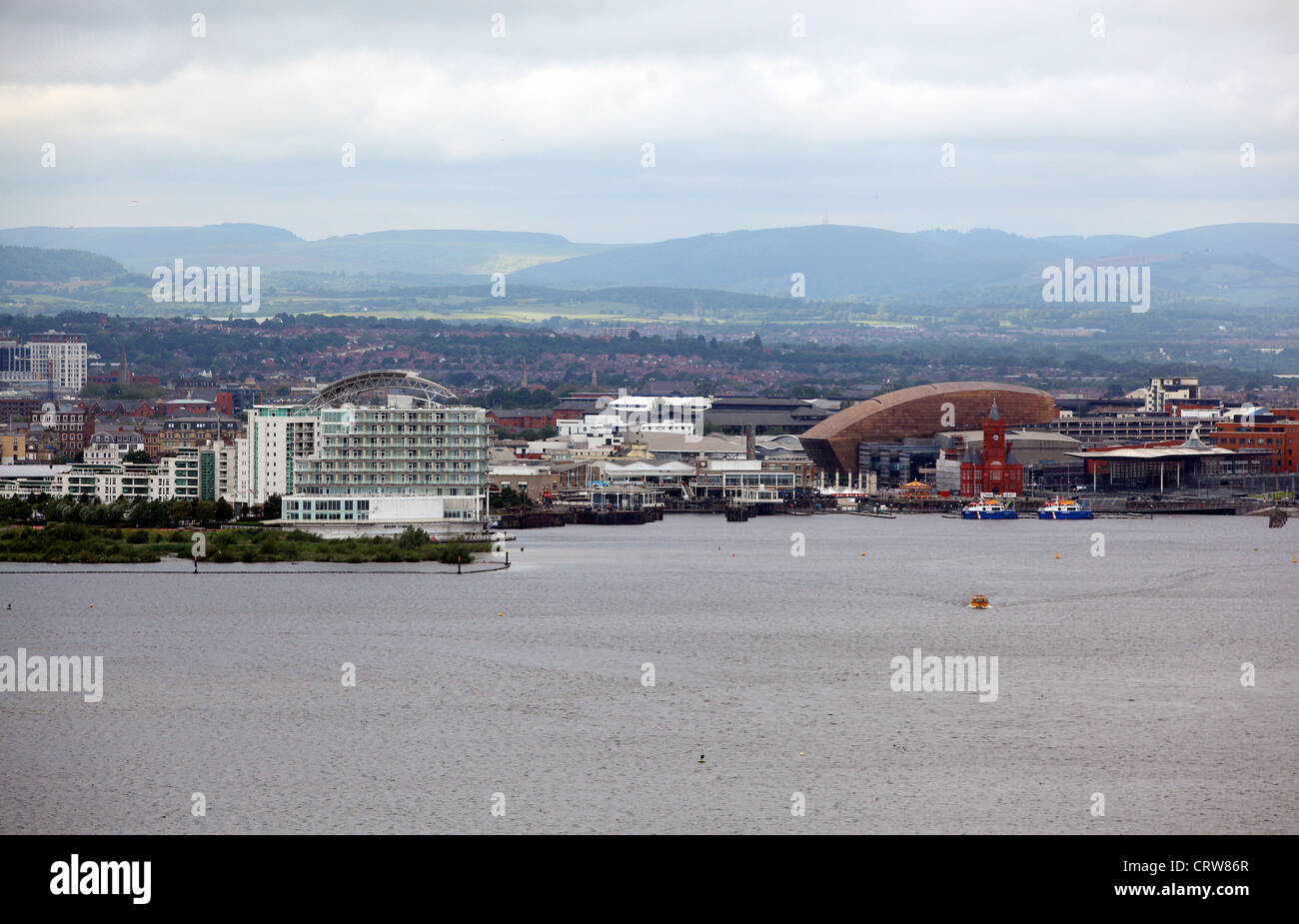 St David's Hotel and the Wales Millennium Centre in Cardiff Bay as seen